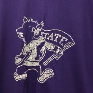 Kansas State University Wildcats Y2K Old Willie Distressed T-shirt Purpl…